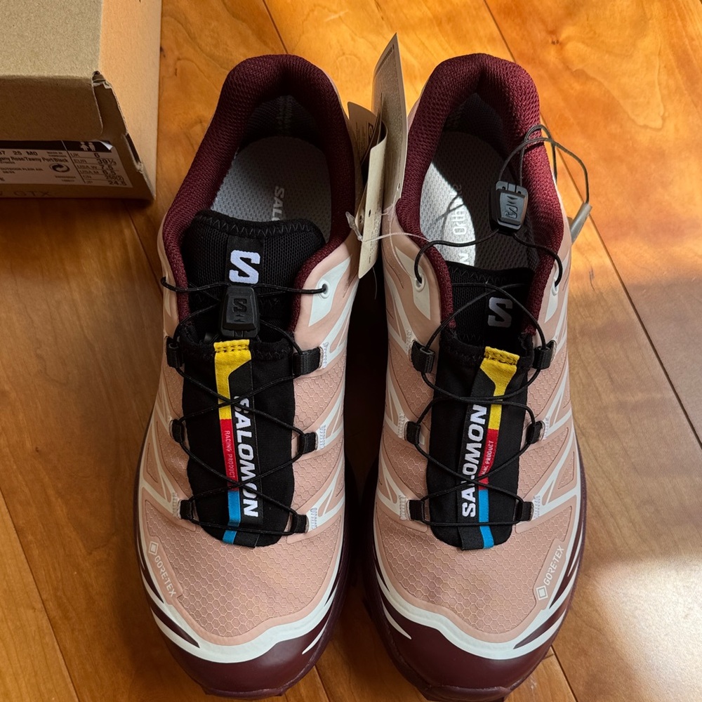 Salomon Women’s XT6 GTX Pink and Burgundy Trail Running Shoes - GORE-TEX - Picture 3 of 6